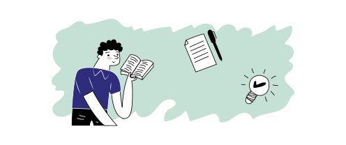 دانش آموز در حال درس خواندن